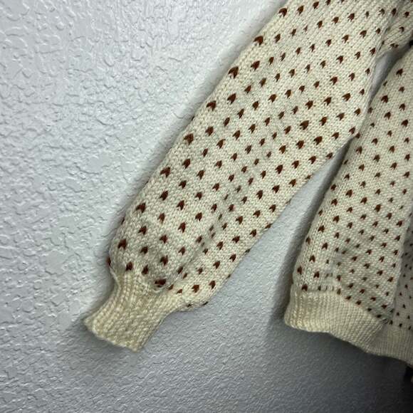 Vintage Handmade Knit Cream Mallard Sweater - Picture 4 of 5